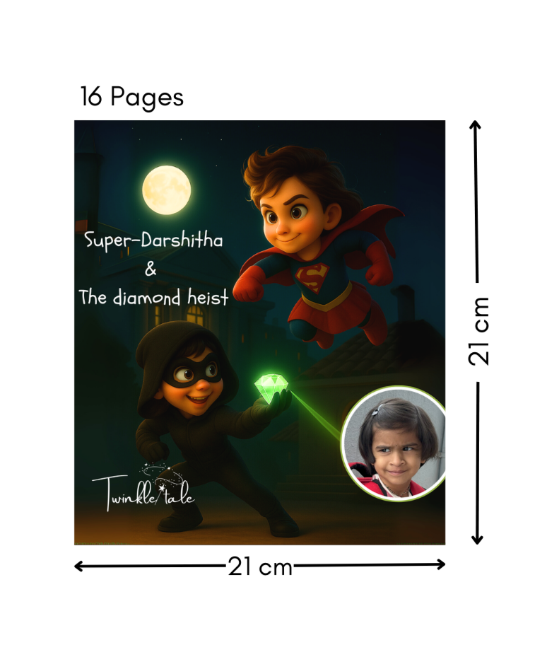 Super-Darshitha &  The diamond heist Girl – A Personalized Premium Adventure Story book.